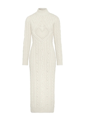 Jean Paul Gaultier Aran knitted long dress - White
