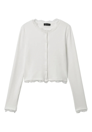 tout a coup lace-trim cardigan - White