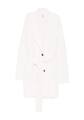 TOTEME shawl-lapel belted knitted coat - Neutrals