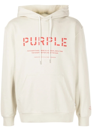 Purple Brand stencil logo-print hoodie - Neutrals