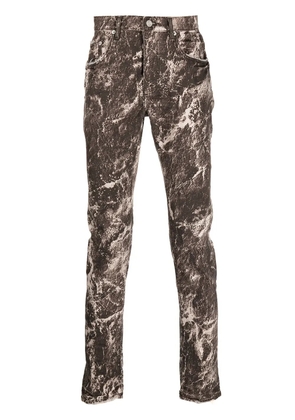 Purple Brand marble-print skinny jeans - Brown