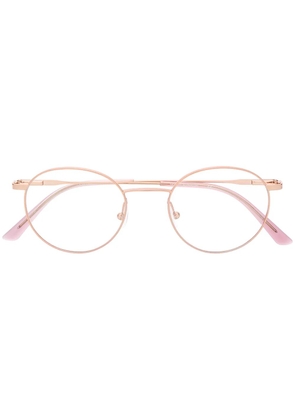 Calvin Klein round-frame logo glasses - Gold
