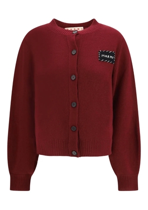 Marni logo-patch button-fastening cardigan - Red