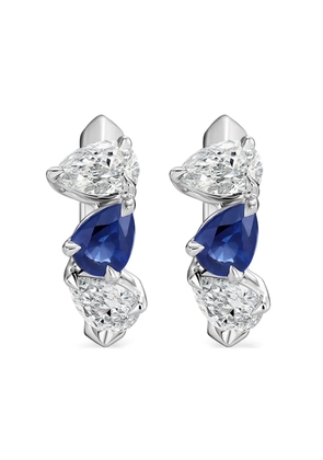 PHILLIPS HOUSE platinum diamond and sapphire huggie earrings - Silver
