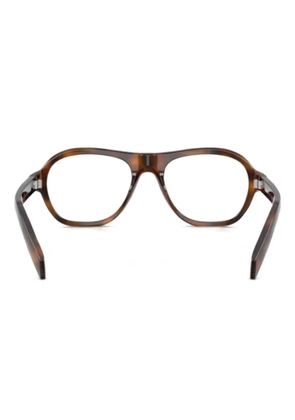 Prada Eyewear geometric-frame glasses - Brown