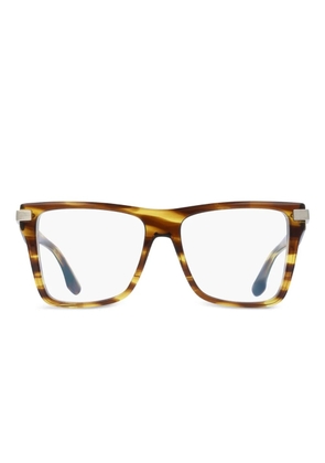 Victoria Beckham Eyewear striped rectangle glasses - Brown