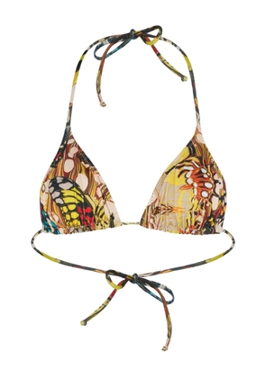 Jean Paul Gaultier Printed Tie bikini top - Neutrals