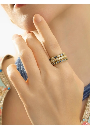 Tanya Farah 18K yellow gold diamond and sapphire ring