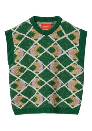 La DoubleJ Half-Light argyle top - Green