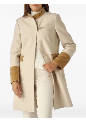 Fay hook-detail single-breasted coat - Neutrals