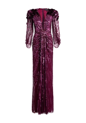 Jenny Packham Xenia sequin-embellished maxi dress - Purple