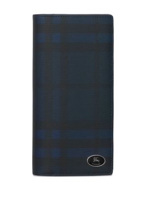 Burberry check logo-plaque wallet - Blue