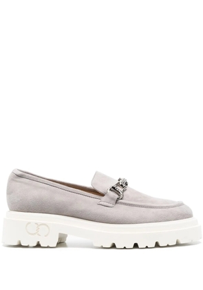 Casadei calf suede detailed loafers - Grey