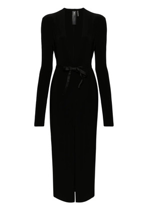Norma Kamali V-neck belted maxi dress - Black