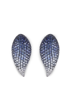 Ruchi New York white gold sapphire leaf stud earrings - Blue