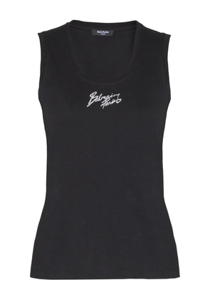 Balmain logo-print tank top - Black