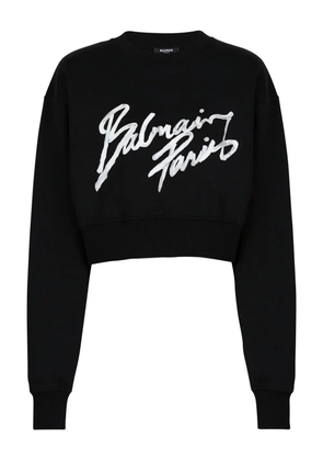 Balmain printed cotton sweatshirt - Black