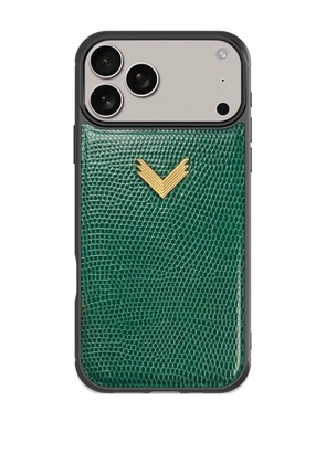 VELANTE card-slot leather iPhone 17 Pro Max phone case - Green