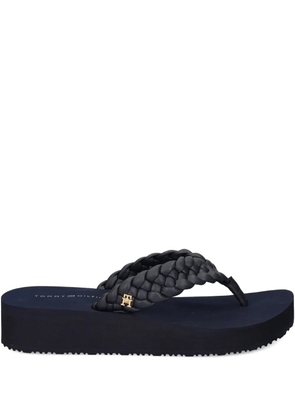 Tommy Hilfiger 38mm braided platform flip-flops - Blue