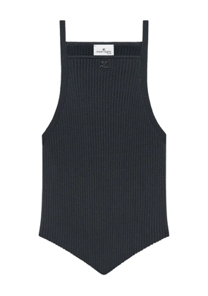 Courrèges pointy-hem ribbed tank top - Grey