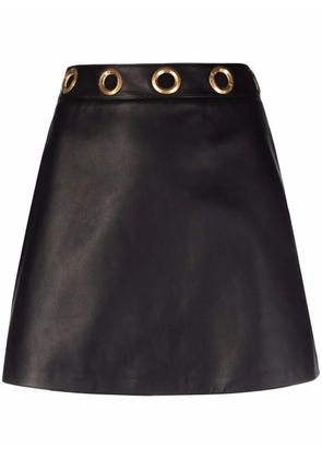 ETRO eyelet detail leather mini skirt - Black