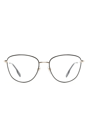 Burberry Eyewear logo-lettering round-frame glasses - Black