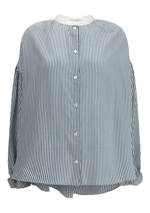 Kristina Ti striped balloon-sleeve shirt - Blue