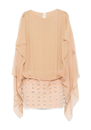 Nuè Nymph embellished layered mini dress - Neutrals
