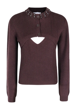Isabelle Blanche cut-out embellished sweater - Brown