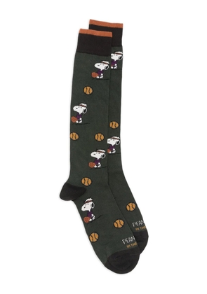 In The Box x Peanuts cartoon graphic socks - Green