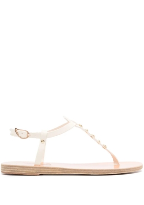 Ancient Greek Sandals Lito bee leather sandals - White