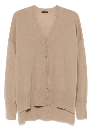 Transit fine-knit cardigan - Brown