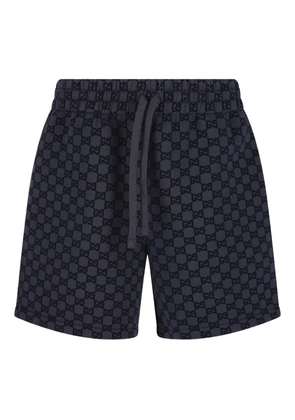 Gucci logo-pattern drawstring shorts - Blue