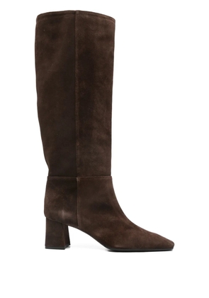 Fabio Rusconi square-toe heeled knee-high boots - Brown