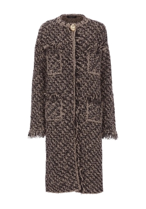 Fabiana Filippi fringed-hem coat - Black