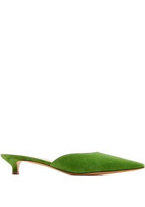 Francesco Russo pointed-toe suede mules - Green