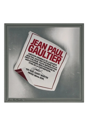 Jean Paul Gaultier Label JPG printed silk scarf - Grey
