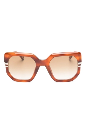 Chloé Eyewear geometric-frame sunglasses - Brown