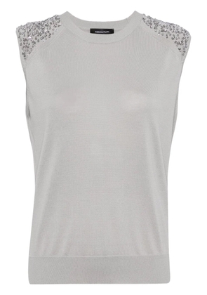 Fabiana Filippi sequin-embellished fine-knit top - Grey