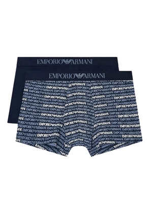 Emporio Armani logo-lettering stretch-jersey boxers (pack of two) - Blue
