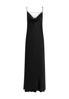 Rabanne chain strap satin slip dress - Black