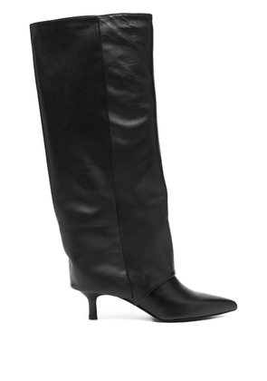 Gisel Moire 50mm Matilda knee-high boots - Black