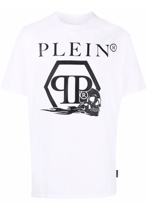 Philipp Plein skull and logo-print T-shirt - White