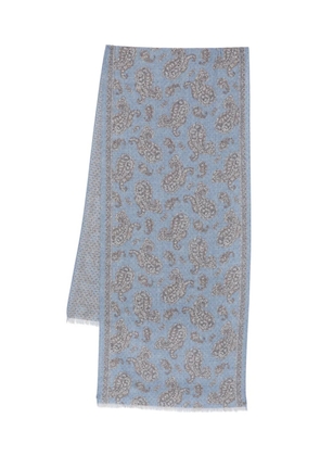 Dell'oglio paisley-pattern fringed scarf - Blue