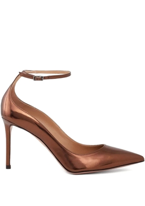 Aquazzura 85mm Love Affair pointed ankle strap pumps - Brown