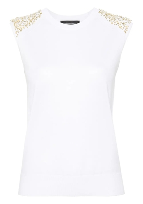 Fabiana Filippi sequin-embellished fine-knit top - White