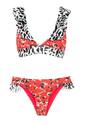 Isolda Guaraná multi-print bikini set - Red
