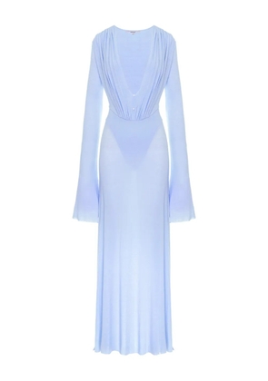 MANURÍ Suki long-sleeve draped dress - Blue