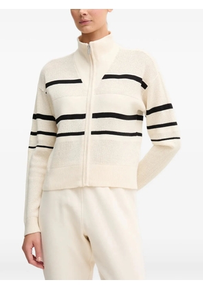 DKNY striped-pattern zip cardigan - Neutrals