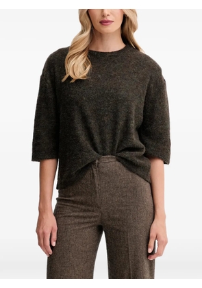 Sessùn short-sleeve knitted top - Brown
